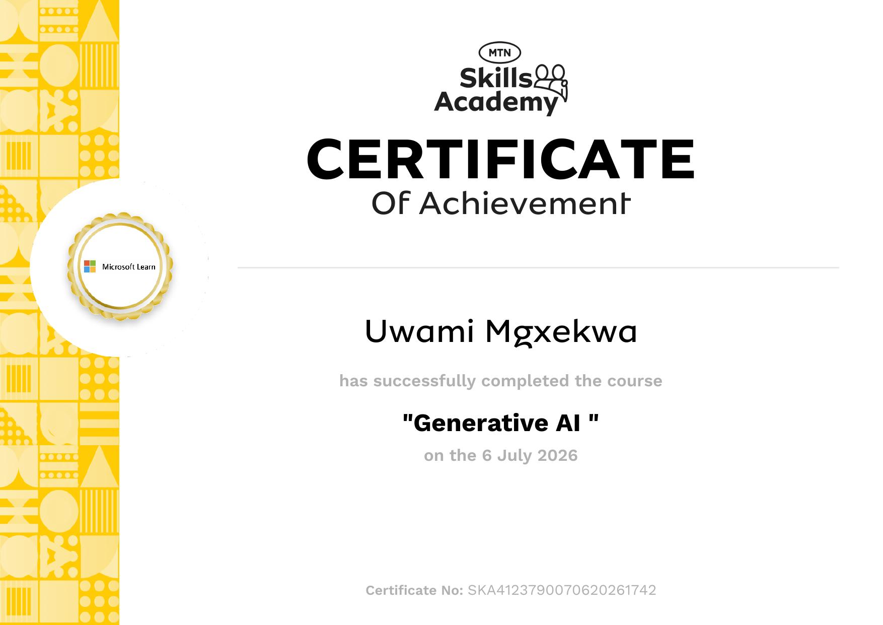 Generative AI Certificate