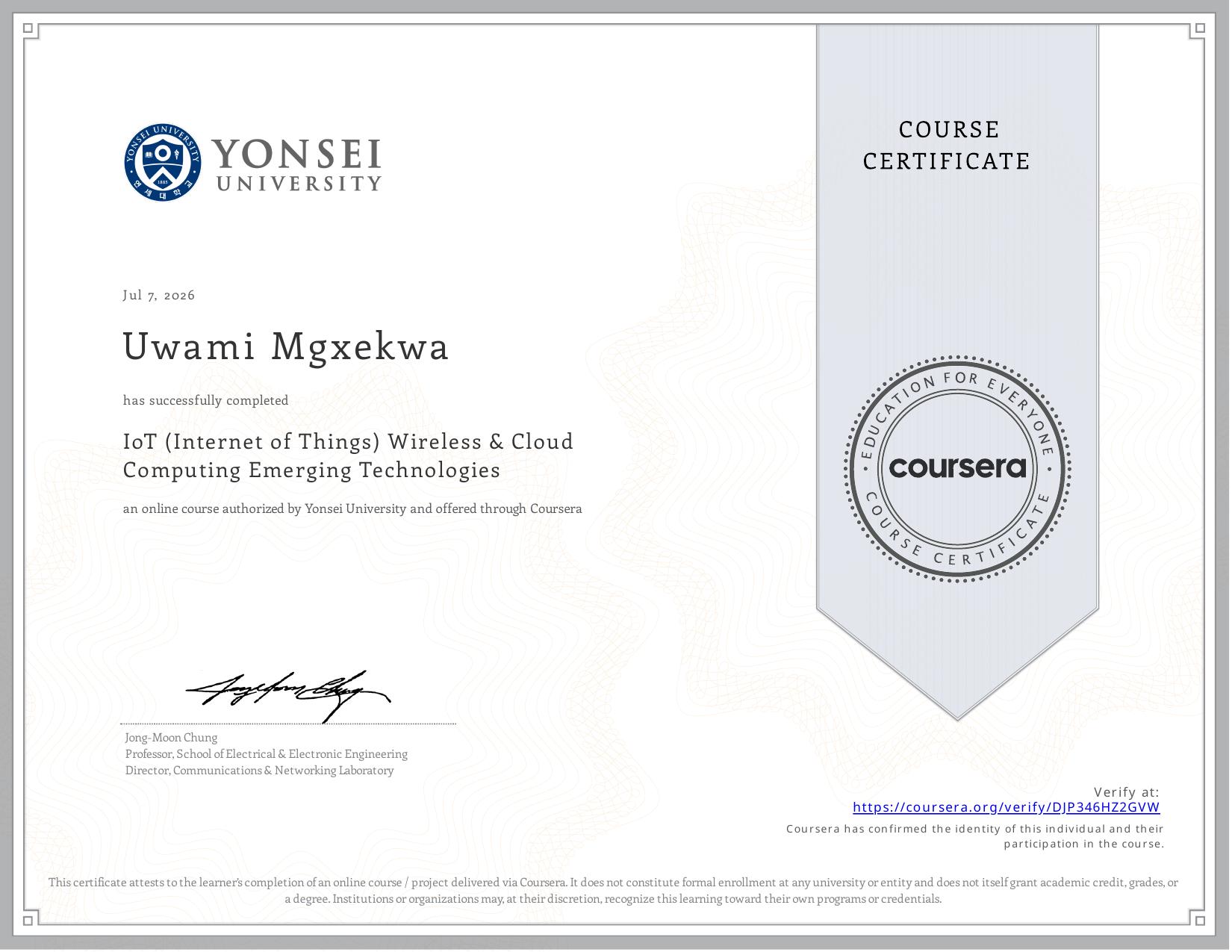 IoT Certificate